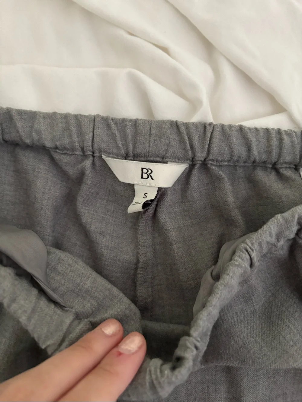 Banana republic Gray Elastic-Waist wool trousers